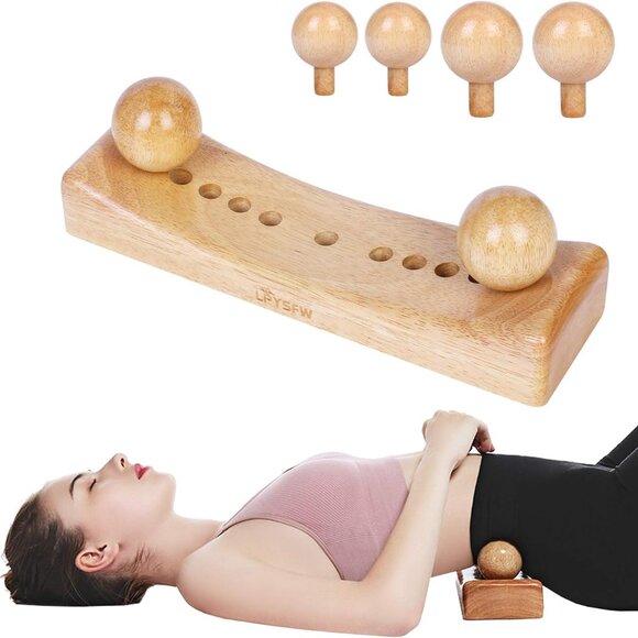 Wooden Trigger Point Massager | Hip Hook, Back & Neck Pain Relief Tool - Picture 1 of 6